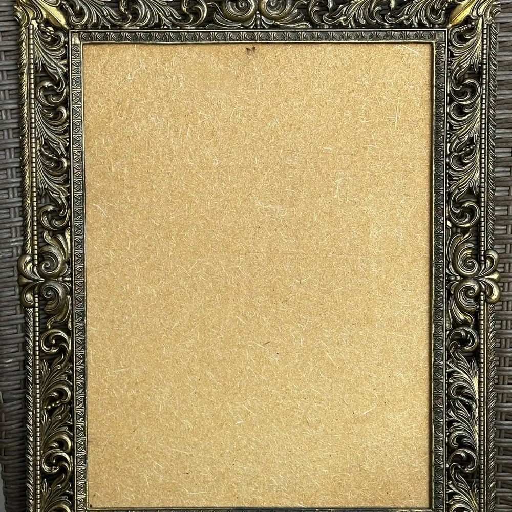 Antique brass Ornate Frame huge scroll work made Italy Picture Frame Red Velvet